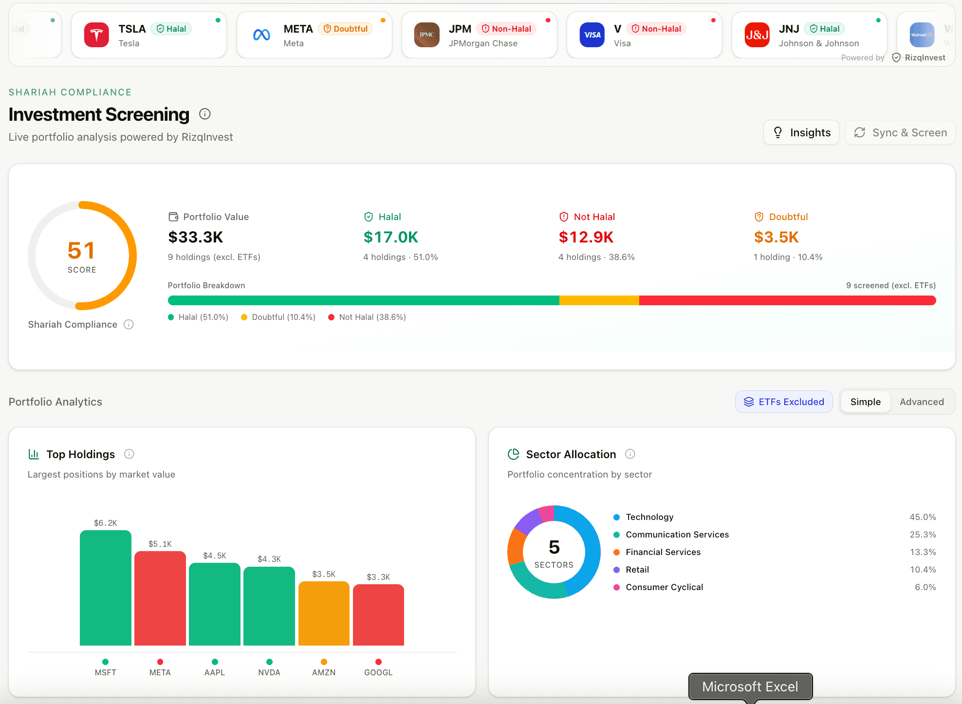 Investment Screening screenshot